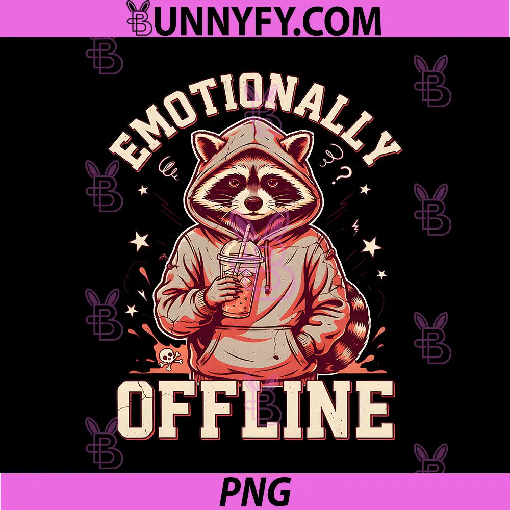 Emotionally Offline Raccoon PNG, Introvert Humor PNG