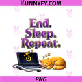 End Sleep Repeat PNG, IT Reboot Humor Cat Laptop PNG