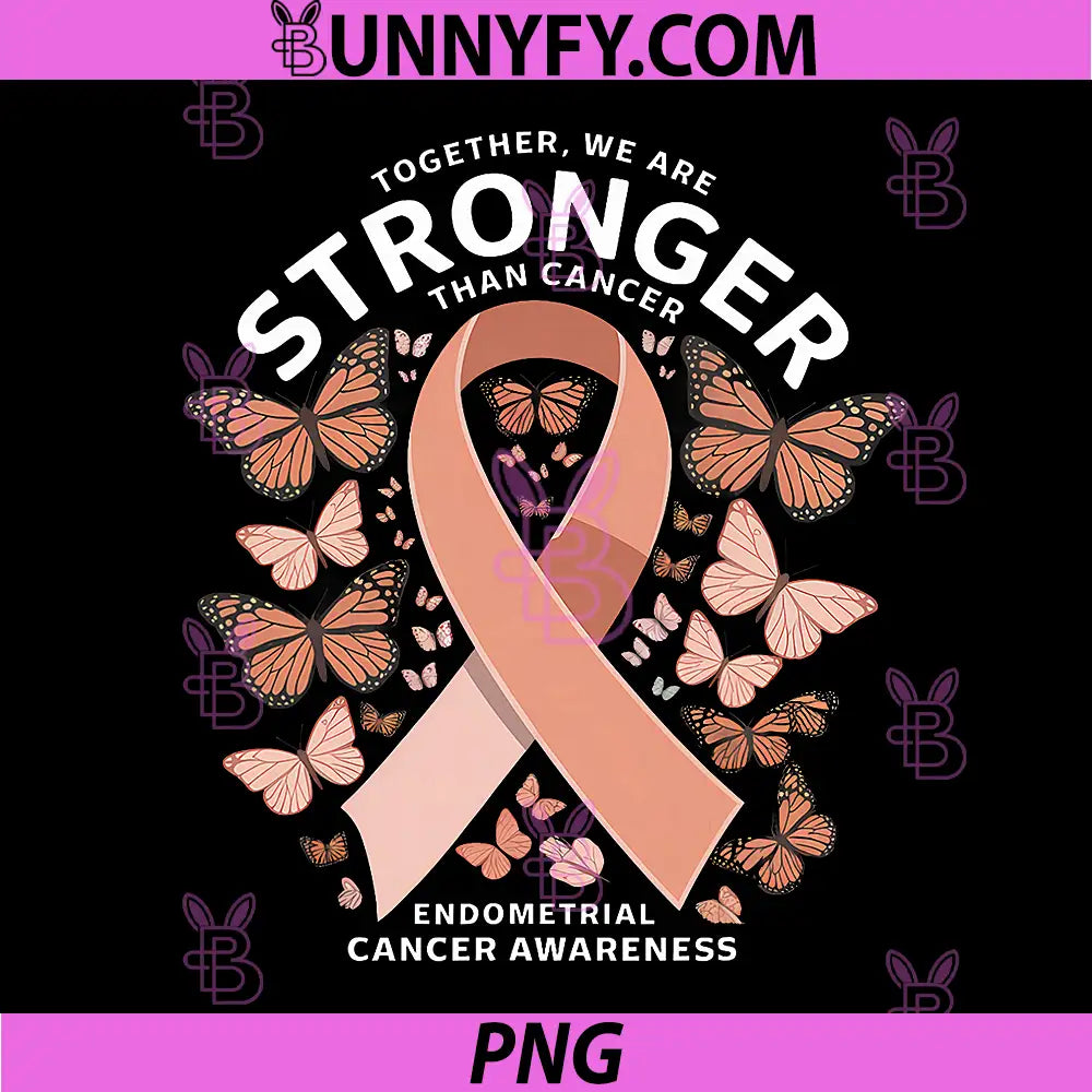 Endometrial Cancer Awareness PNG, Peach Ribbon PNG