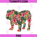 English Bulldog Flower PNG, Dog Silhouette Floral Gift PNG