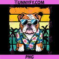 English Bulldog Sunglasses PNG, Hawaiian Beach Summer PNG