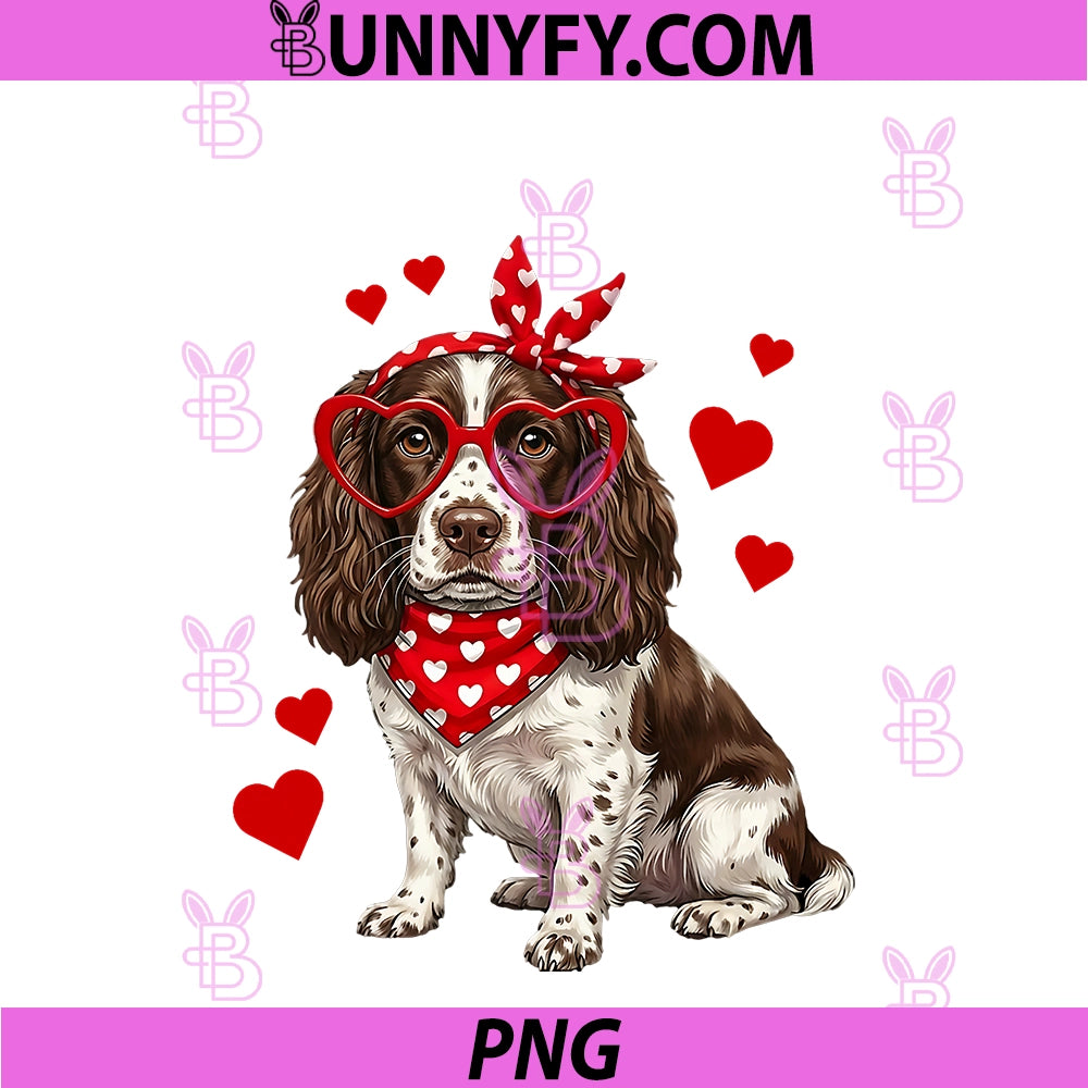 English Springer Spaniel Valentines Day PNG, Lover Dog Heart PNG