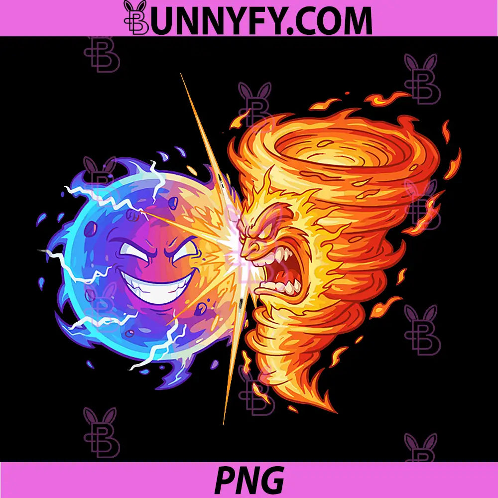 Epic Ice Lightning PNG, Sphere Vs Angry Fire Tornado Clash PNG