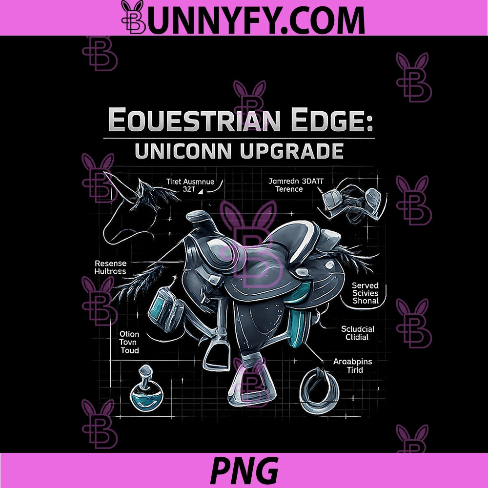 Equestrian Edge PNG, Unicorn Upgrade Blueprint Saddle PNG