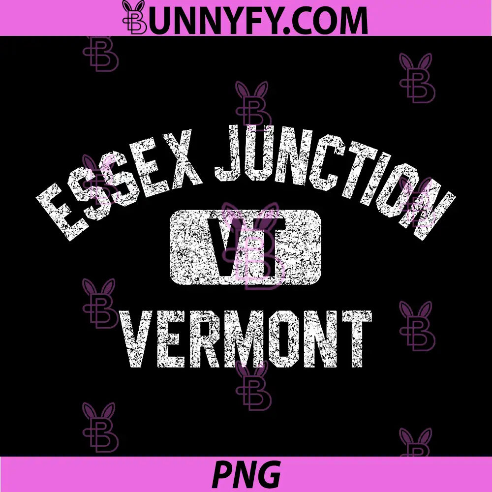 Essex Junction Vermont PNG, Gym Style Distressed White Print PNG