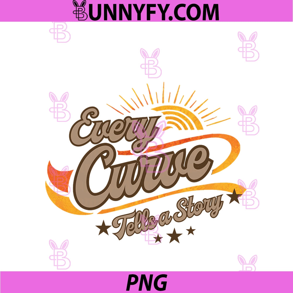 Every Curve Tells A Story Body Positive Retro PNG, Sunset Design PNG