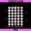 Everyone Is Welcome Kawaii Hearts PNG, Candy Inclusion Valentines PNG