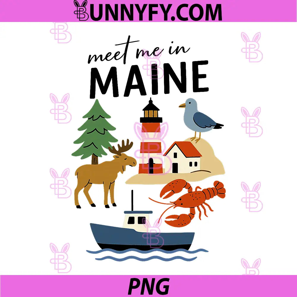 Explore Maine PNG, Adventure Awaits Lighthouse Moose PNG