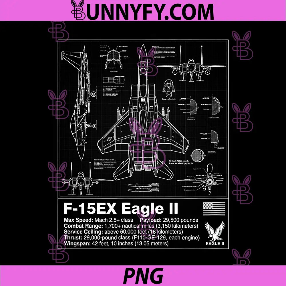 F-15 Eagle II PNG, Blueprint Technical Schematic Aviation Art PNG