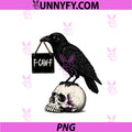 F-CAW-F Funny Raven Skull PNG, Halloween Gothic Graphic PNG