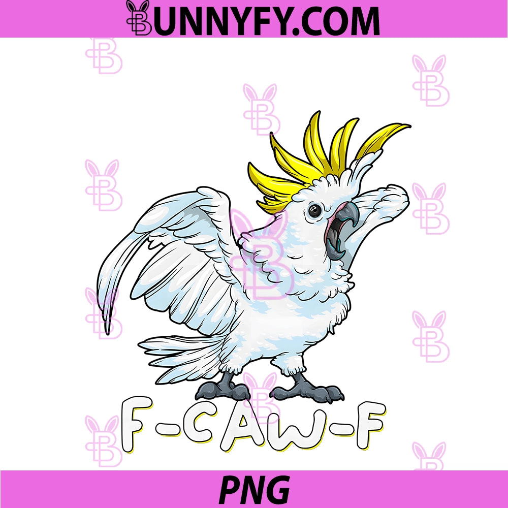 F-Caw-F Parrot PNG, Funny Screaming Cockatoo Pun Meme Cockatiel PNG