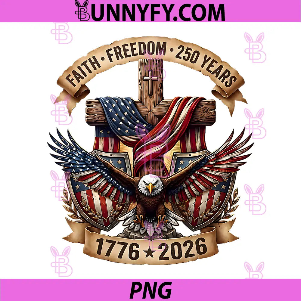 Faith Freedom 250 Years 250th PNG, Anniversary USA Independence PNG
