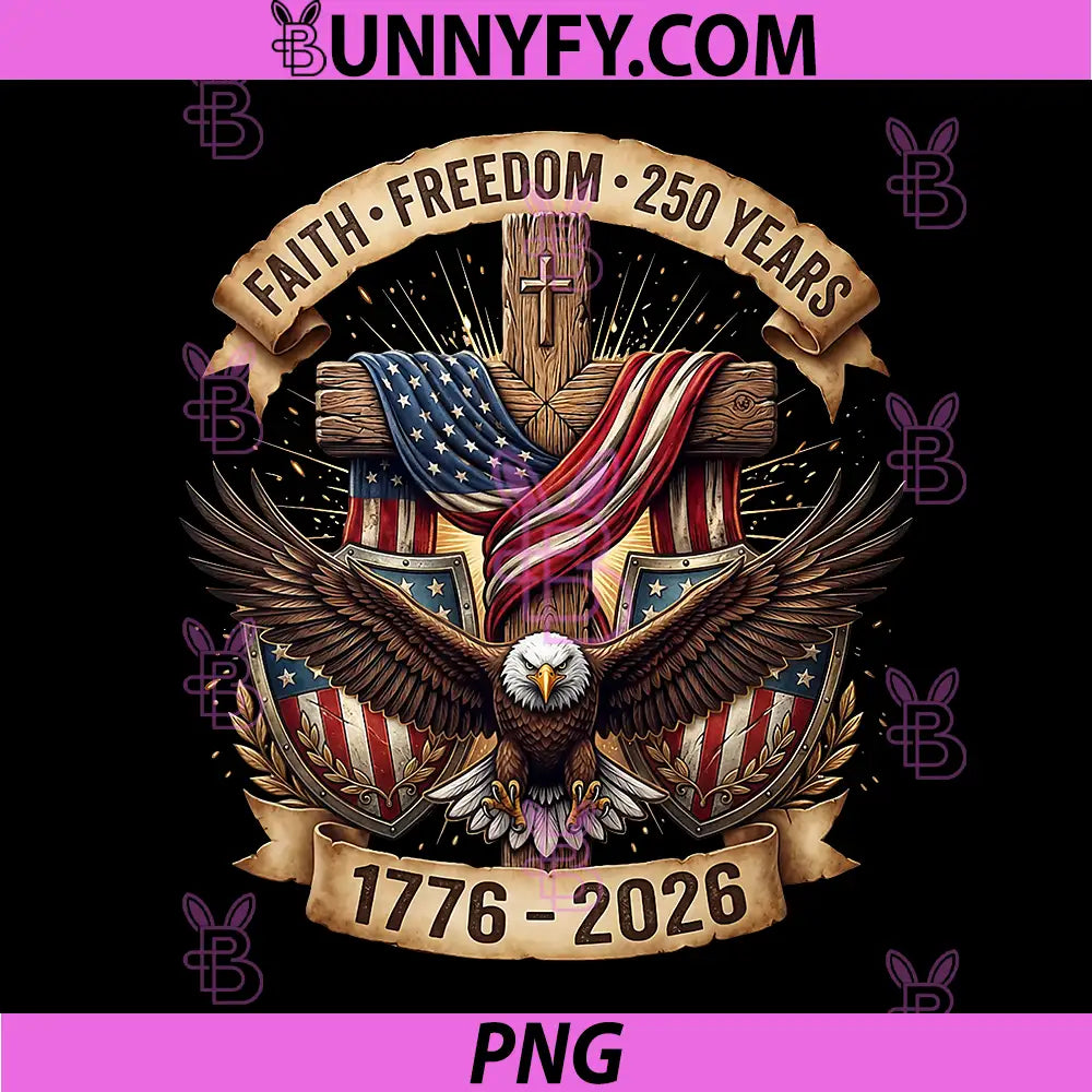 Faith Freedom 250 Years 250th PNG, Anniversary USA Independence PNG