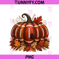 Fall Football PNG, Pumpkin Spider Leaves PNG