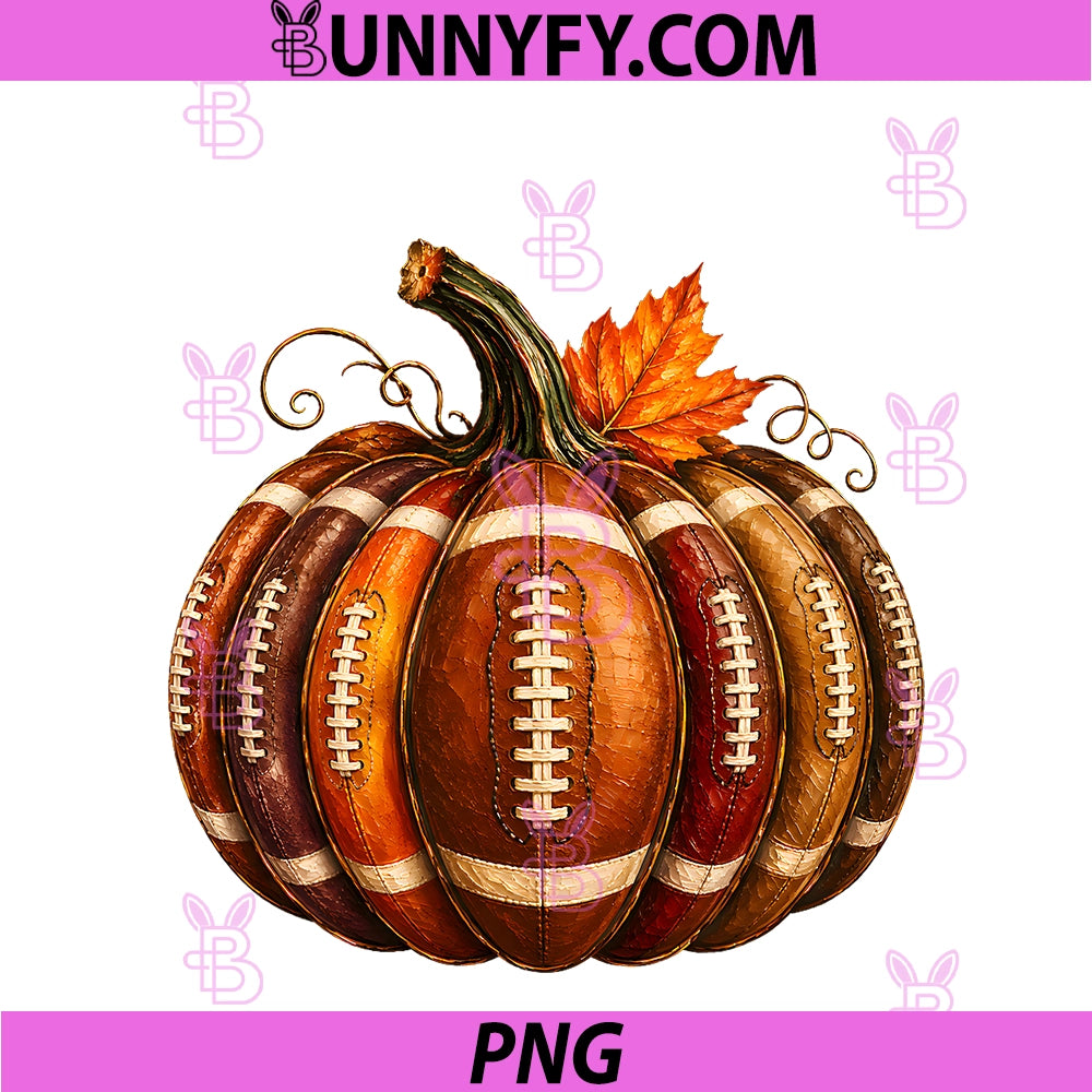 Fall Football Pumpkin Autumn PNG, Leaves Game Day Thanksgiving PNG