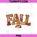 Fall Patchwork Letters PNG, Cozy Autumn Fall
