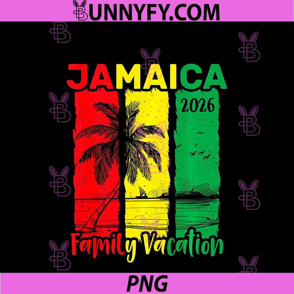 Family Vacation Jamaica 2026 PNG, Tropical Island Birthday Crew PNG
