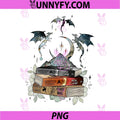 Fourth Wing Book Stack Fantasy PNG, Onyx Storm Dragon PNG