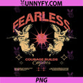 Fearless Angel Gun Vintage Streetwear PNG, Courage Builds Empires Quote PNG
