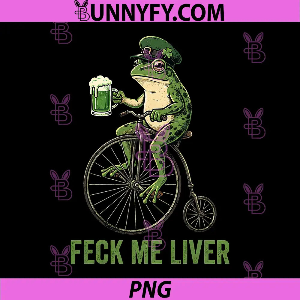 Feck Me Liver PNG, Funny Frog Drinking Beer St Patricks Day PNG