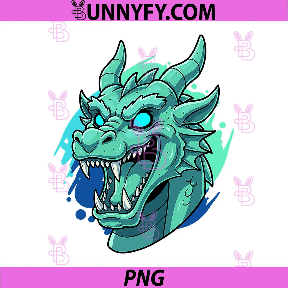 Ferocious Ice Dragon PNG, Head Fantasy Gaming PNG