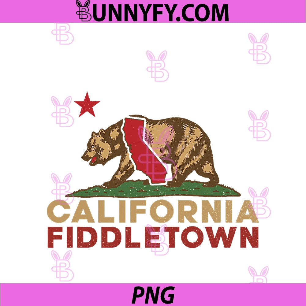 Fiddletown California Vintage Bear Retro PNG, State Pride PNG