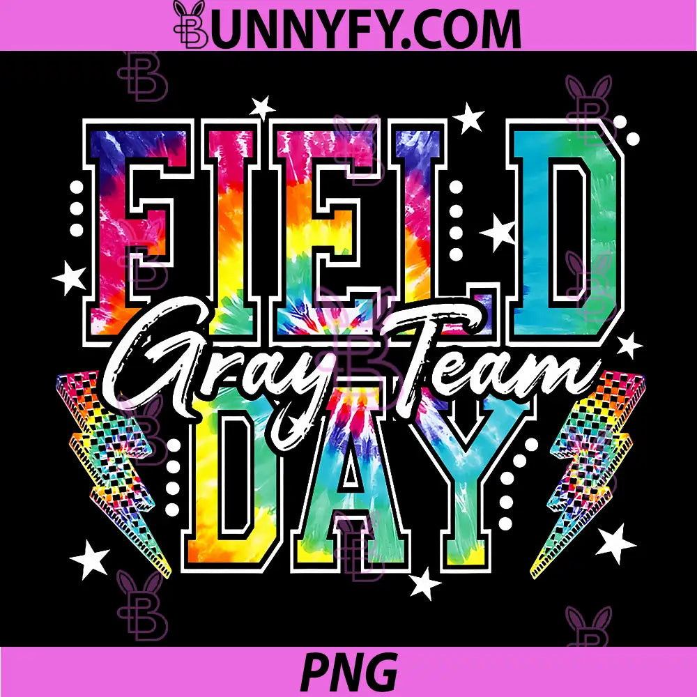 Field Day Gray Team PNG, Tie Dye School Field Trip 2026 PNG 