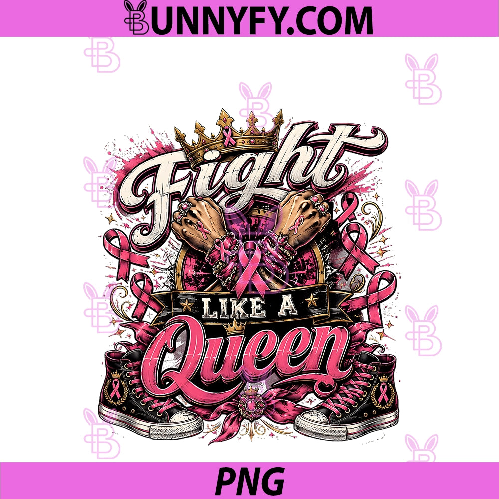 Fight Like A Queen PNG, Breast Cancer Fighter PNG