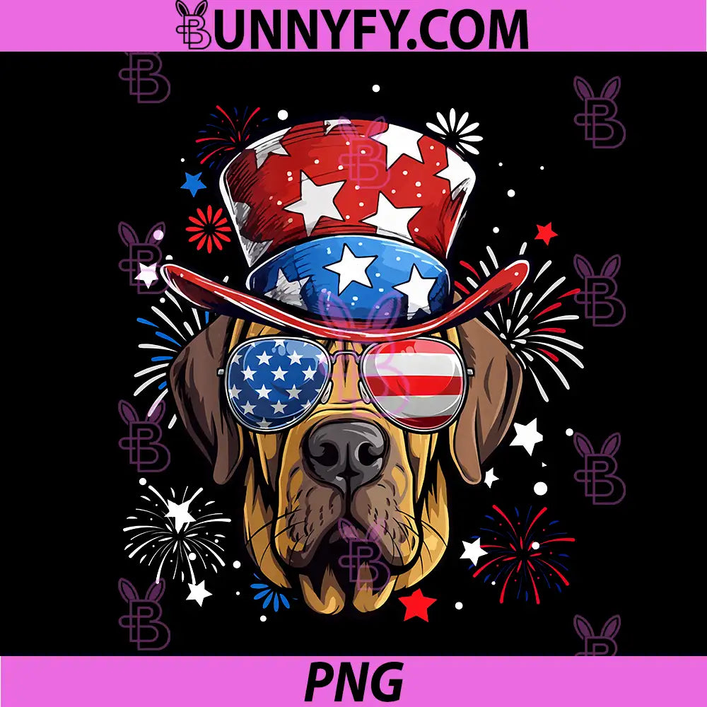 Fila Brasileiro Patriotic USA Flag PNG, 4th of July Dog Lover Performance PNG 