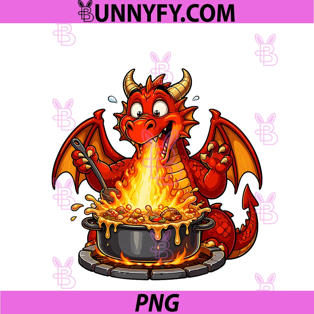 Fire Breathing PNG, Dragon Pasta Chef Kitchen Fantasy PNG