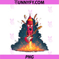 Fire Rocket with Electric PNG, Guitar For Rock Space Lovers PNG