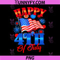Fireworks Happy 4th of July PNG, US Flag American Fourth of July PNG
