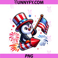 Fireworks Penguin PNG, 4th July American USA Flag PNG