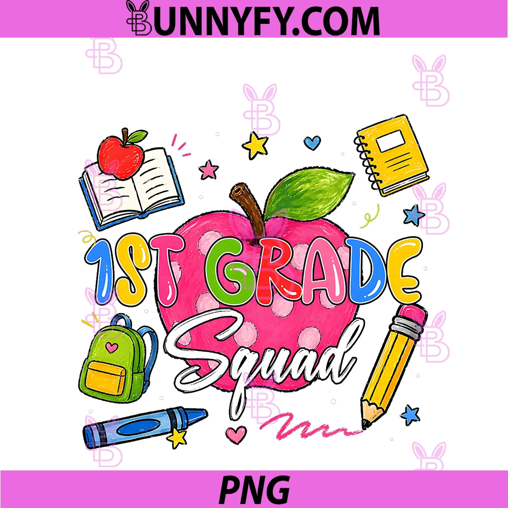 First Grade Cute Apple First Day Of School PNG, Girl Kid Teacher PNG