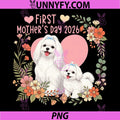 First Mothers Day 2026 PNG, Cute Malteses Matching Family PNG