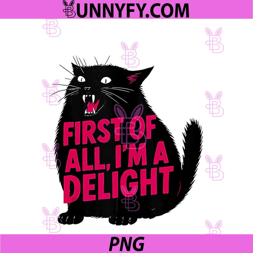 First Of All I'm A Delight PNG, Roaring Black Cat PNG