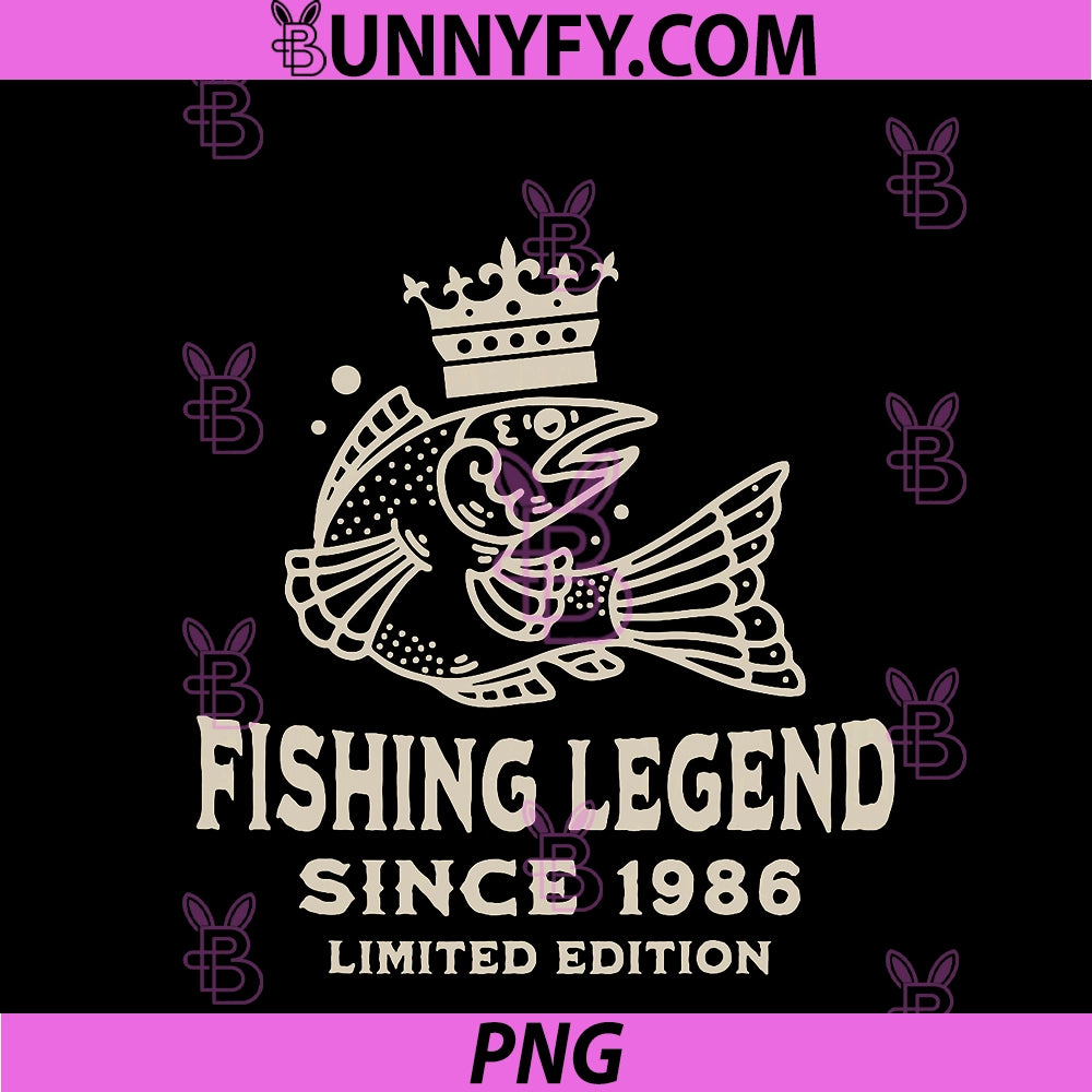 Fishing Catching PNG, Fish Legend Since 1986 Birthday 40's PNG