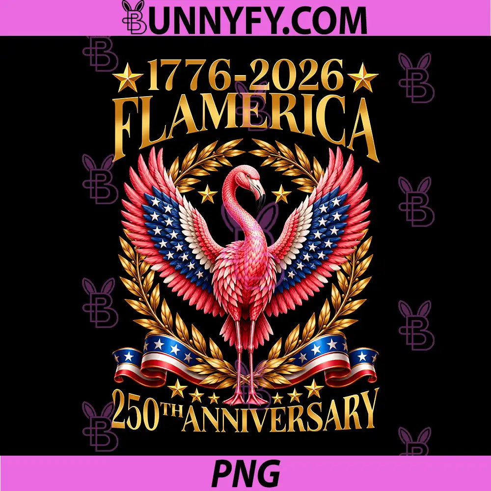 Flamerica 250th Anniversary PNG, American Flamingo 4th of July PNG