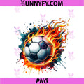 Flaming Soccer Ball On Fire PNG, Colorful Splash Sports Lover Fan PNG