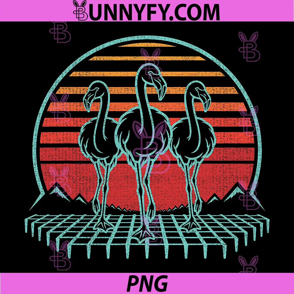 Flamingo Lover Bird PNG, Animal Retro Vintage 80s PNG