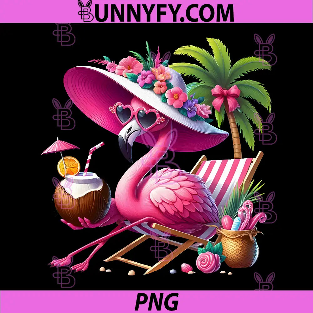 Flamingo Pink Palm Tree PNG, Tropical Beach Summer Vacation PNG