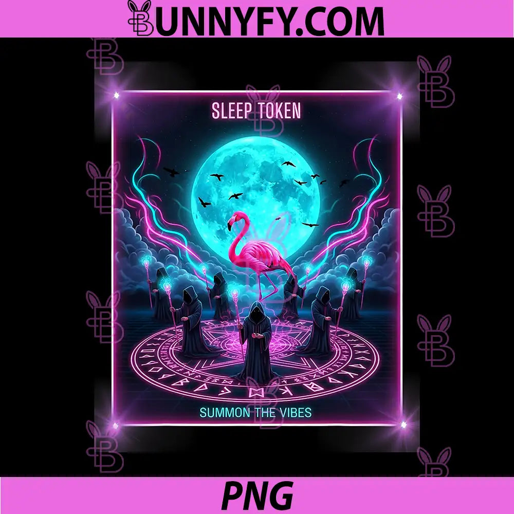 Flamingo Ritual Sleep Token PNG, Aesthetic Moon Vibes Mystical PNG