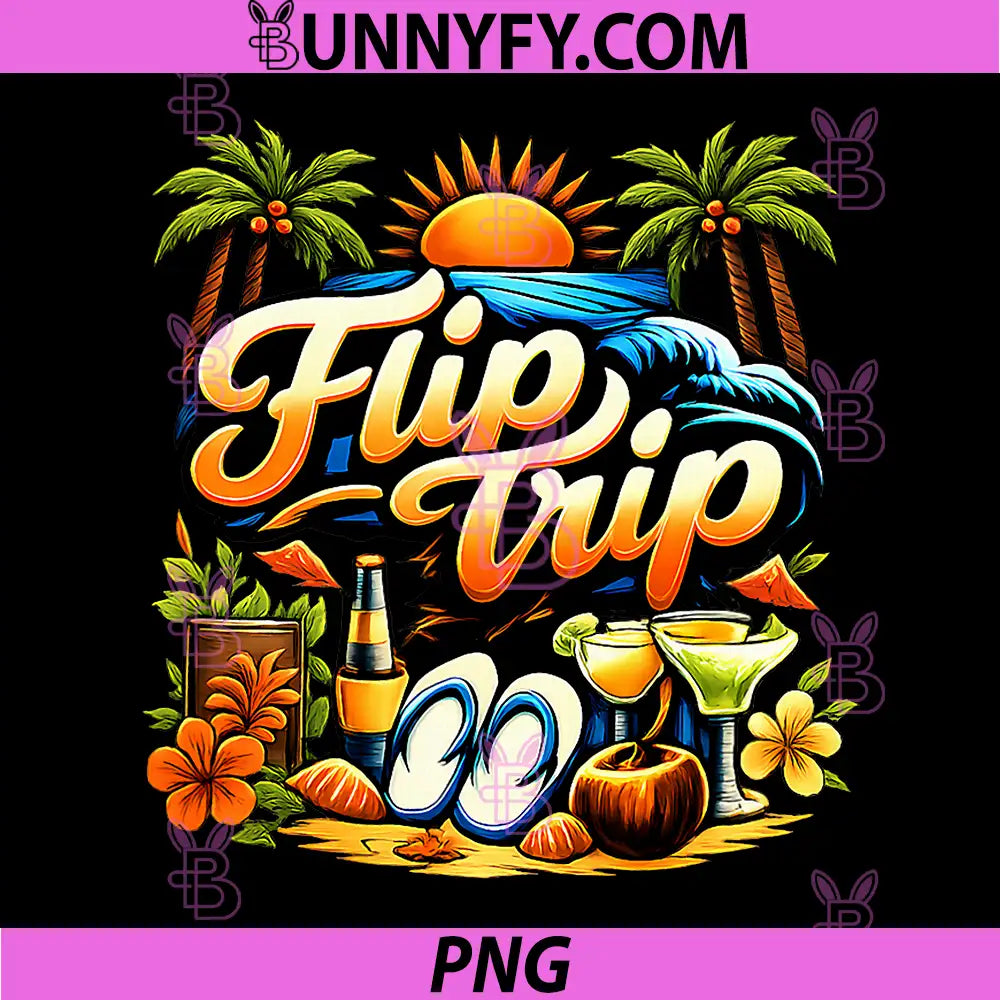 Flip Trip PNG, Permanent Vacation Party Graphic PNG