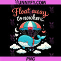 Float Away to Nowhere PNG, Whale Parachute chill Vibes PNG