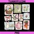 Floral Coquette Spring Easter Bunny PNG, Vintage Happy Easter PNG