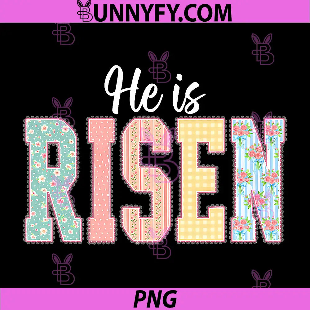 Floral He is Risen PNG, Lace Jesus Christian Happy Easter Day PNG