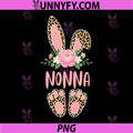 Floral Leopard Nonna Bunny PNG, Happy Easter Spring PNG