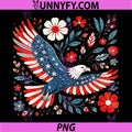 Floral Patriotic Eagle PNG, Flower Wildflowers 4th of July PNG