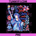 Floral She Loves Jesus and America Too PNG, Christian 4th of July PNG