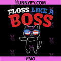Floss Like A Boss PNG, Black Cat Flossing 4th of July PNG